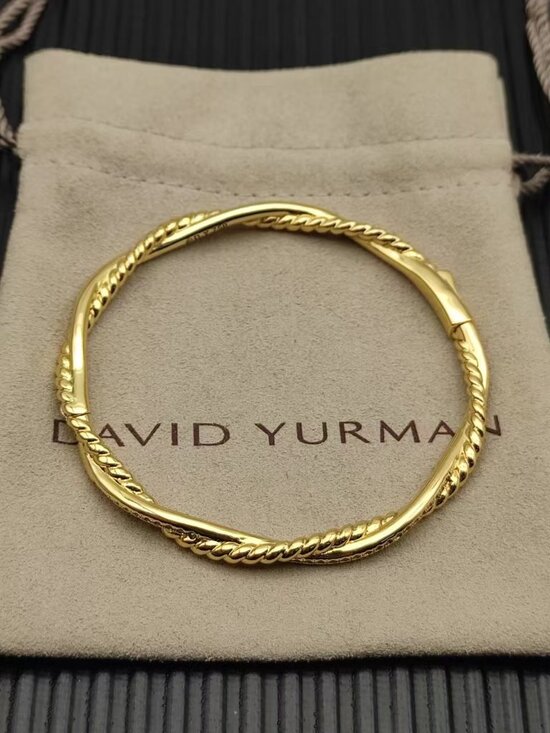 David Yurman. Jewelry - David Yurman Twisted Hinged Gold Cable Bangle Bracelet